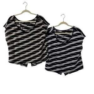Lane Bryant Split Back Knit Top Lot of‎ 2 Womens Size 14/16 Geometric Pullover